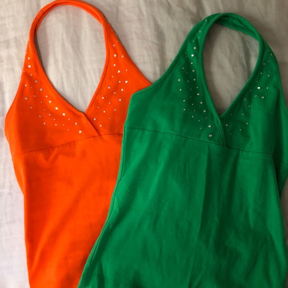 Green and orange halter tops - Picture 2 of 3